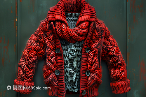 紅色針織開衫 時(shí)尚與溫暖的完美融合